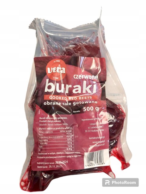 Buraki czerwone obrane całe gotowane 500g