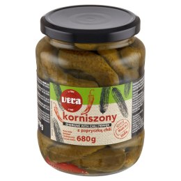 Ogórki Korniszony z papryczką chili 680 g