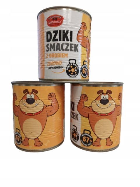 DZIKI SMACZEK Z DROBIEM PUSZKA 800 g DZIKI SMACZEK Z DROBIEM PUSZKA 800 g